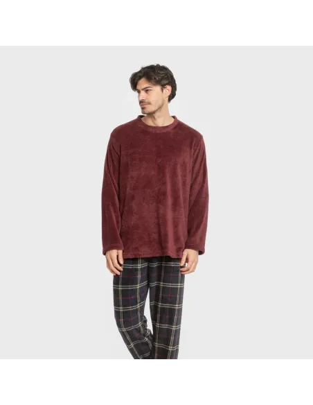 Pijama coral homem Cuadro Tejada bordeaux