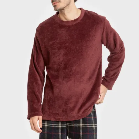 Pijama coral homem Cuadro Tejada bordeaux