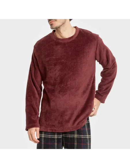 Pijama coral homem Cuadro Tejada bordeaux