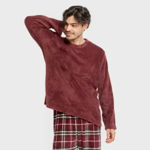 Pijama coral homem Cuadro Sauron bordeaux