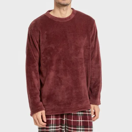 Pijama coral homem Cuadro Sauron bordeaux