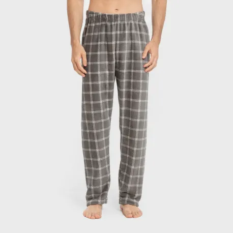 Pijama coral homem Cuadro Nidari cinza