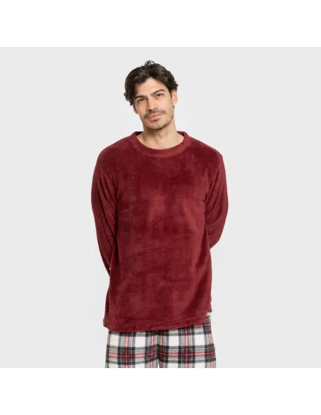 Pijama coral homem Cuadro Celestia bordeaux