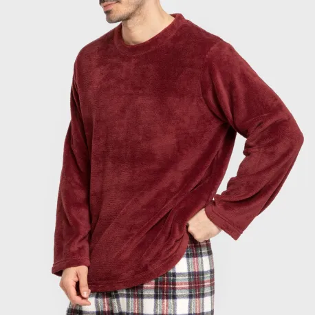 Pijama coral homem Cuadro Celestia bordeaux