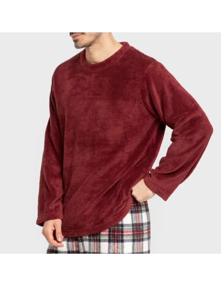 Pijama coral homem Cuadro Celestia bordeaux