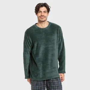 Pijama coral homem Cuadro Ruz verde