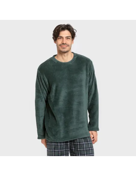 Pijama coral homem Cuadro Ruz verde Pijama coral homem Cuadro Ruz verde