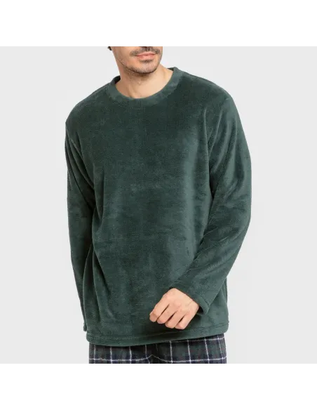 Pijama coral homem Cuadro Ruz verde Pijama coral homem Cuadro Ruz verde