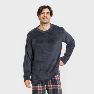 Pijama coral homem Cuadro Curtis azul marino