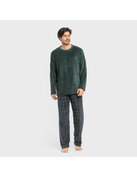 Pijama coral homem Cuadro Ruz verde Pijama coral homem Cuadro Ruz verde