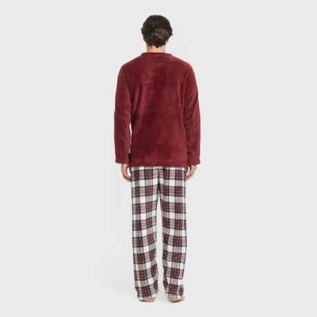 Pijama coral homem Cuadro Celestia bordeaux