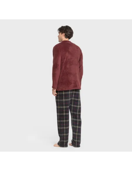 Pijama coral homem Cuadro Tejada bordeaux