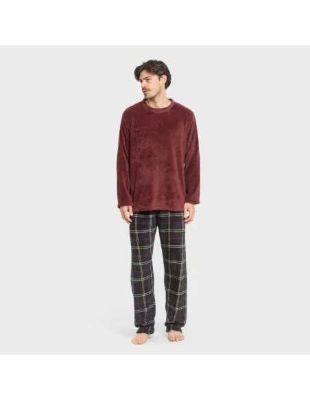 Pijama coral homem Cuadro Tejada bordeaux