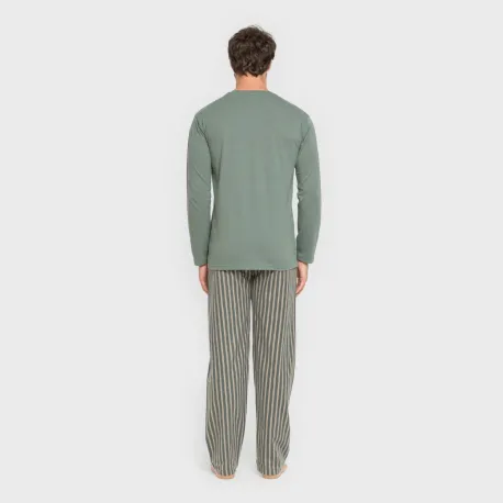 Pijama homem flanela Raya Marsellita verde - arena