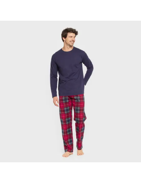 Pijama homem flanela Cuadro Bilbo azul marino Pijama homem flanela Cuadro Bilbo azul marino