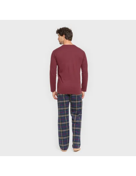 Pijama homem flanela Cuadro Tejada bordeaux Pijama homem flanela Cuadro Tejada bordeaux