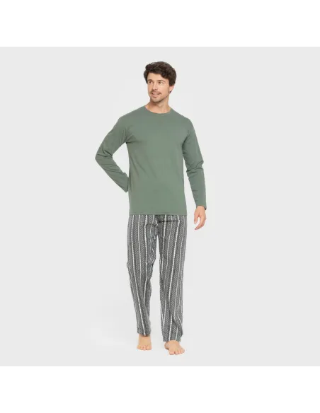 Pijama homem flanela Cronos verde Pijama homem flanela Cronos verde