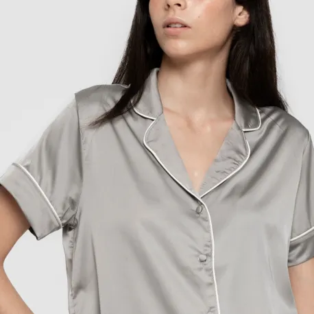 Pijama curto de manga curta Saten Friday liso