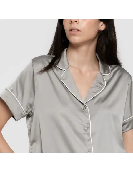 Pijama curto de manga curta Saten Friday liso