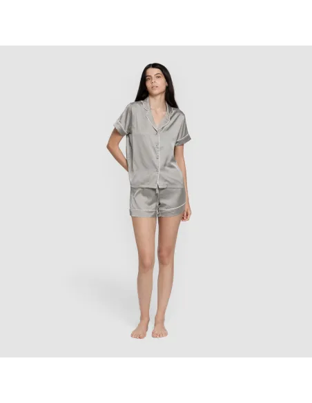 Pijama curto de manga curta Saten Friday liso