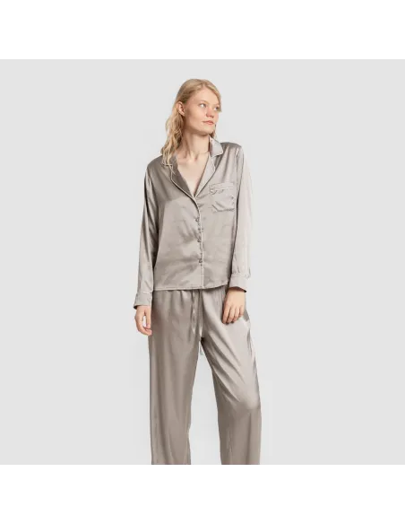 Pijama comprido mulher Saten Friday liso