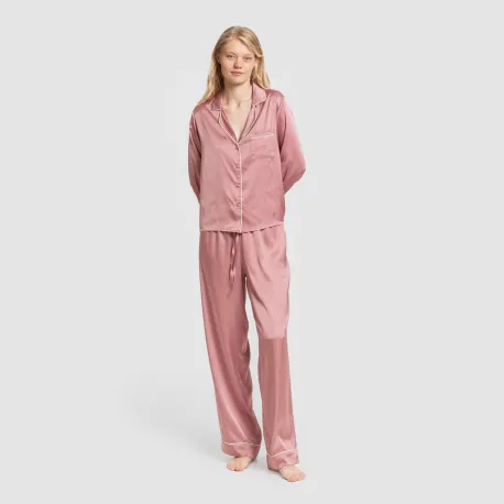 Pijama comprido mulher Saten Friday liso