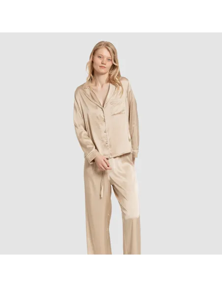 Pijama comprido mulher Saten Friday liso