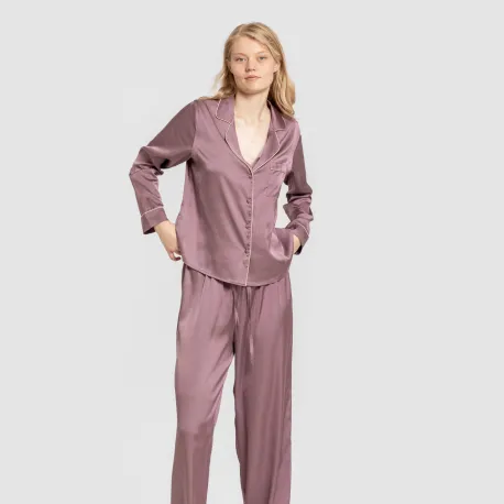 Pijama comprido mulher Saten Friday liso