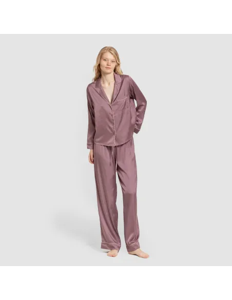 Pijama comprido mulher Saten Friday liso Pijama comprido mulher Saten Friday liso