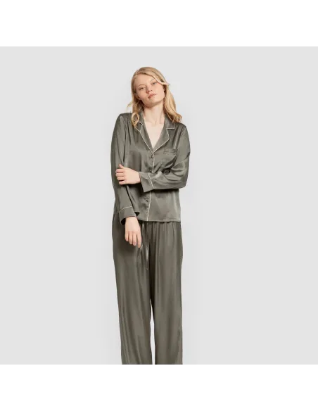Pijama comprido mulher Saten Friday liso