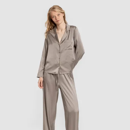Pijama comprido mulher Saten Friday liso