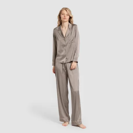 Pijama comprido mulher Saten Friday liso