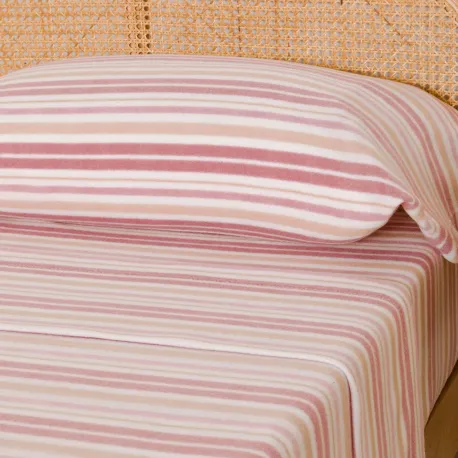 Jogo de lençóis térmicos Raya Caléndula malva rosa