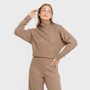 Jersey de gola alta cropped 4x2 canelado feminino 2