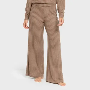 Calça longa ampla 4x2 canelada feminina 2