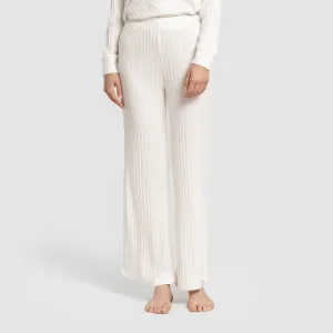 Calça longa de poliamida canelada feminina 2