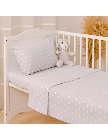 Jogo de lençóis de flanela Nubecita celeste cuna Jogo de lençóis de flanela Nubecita celeste cuna