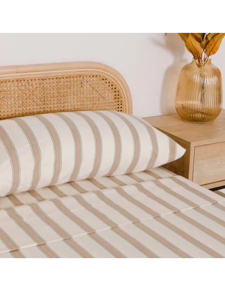 Jogo de lençóis de flanela Raya Sitges verde seco - topo