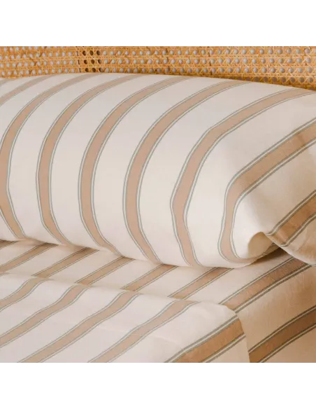 Jogo de lençóis de flanela Raya Sitges verde seco - topo