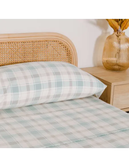 Jogo de lençóis de flanela Cuadro Noric verde Jogo de lençóis de flanela Cuadro Noric verde