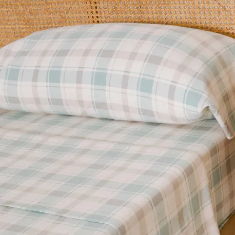 Jogo de lençóis de flanela Cuadro Noric verde