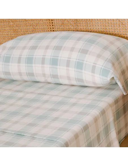 Jogo de lençóis de flanela Cuadro Noric verde Jogo de lençóis de flanela Cuadro Noric verde