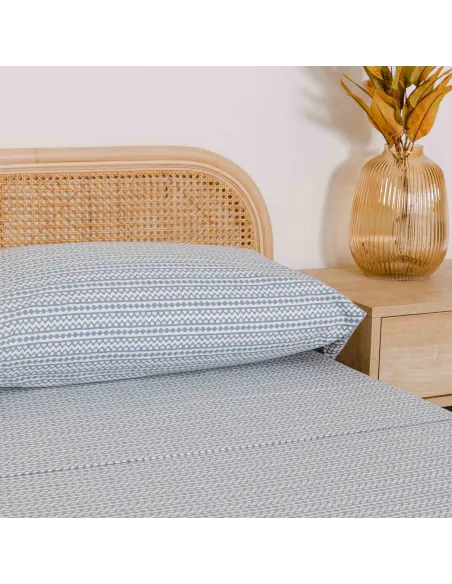 Jogo de lençóis de flanela Etnico indigo