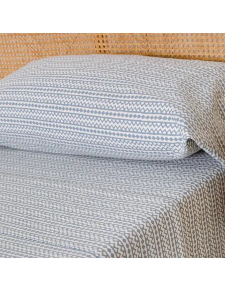 Jogo de lençóis de flanela Etnico indigo