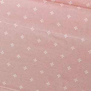 Jogo de lençóis de flanela Perforada rosa keike 2