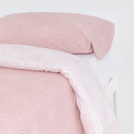 Capa de edredão de algodão Katy reversible malva rosa
