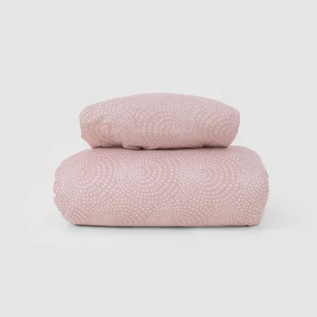 Capa de edredão de algodão Katy reversible malva rosa