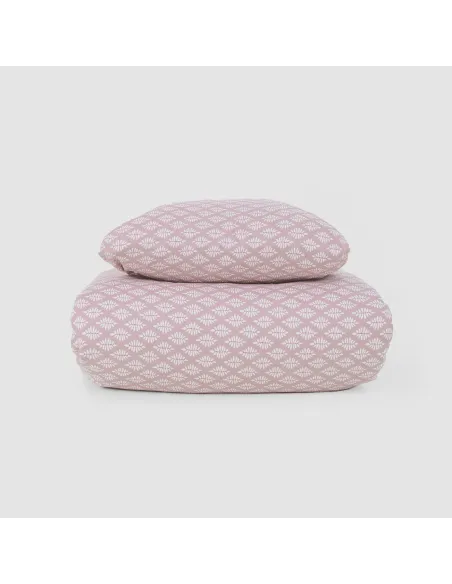 Capa de edredão de algodão Zurich malva rosa Capa de edredão de algodão Zurich malva rosa
