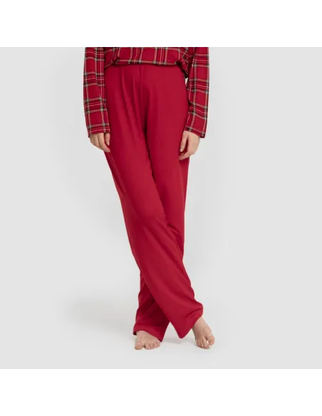 Pijama comprido Secret mulher Cuadro Nicolas vermelho