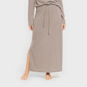 Saia midi canelada feminina 2